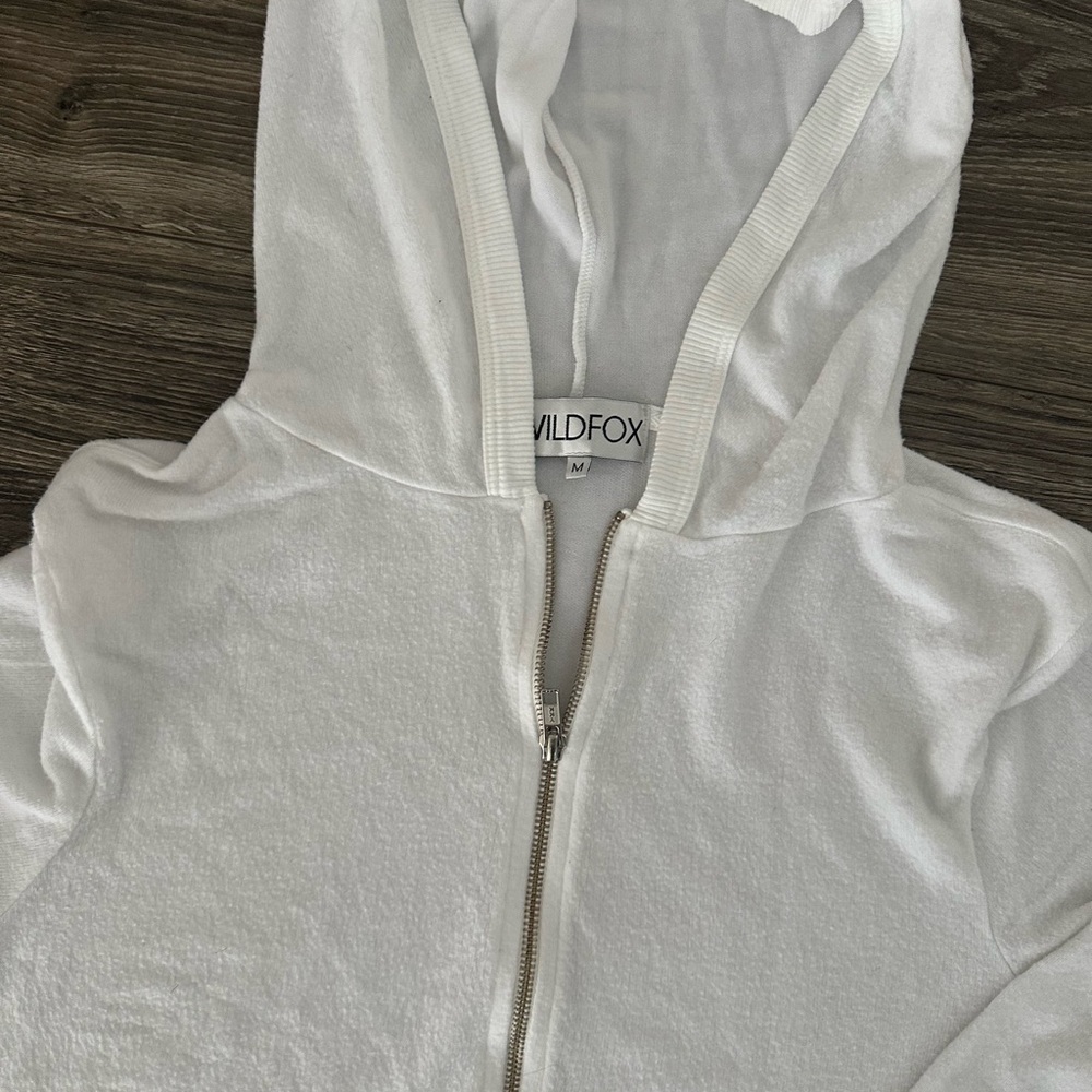 Wildfox White Zip Up Hoodie - Picture 3 of 3